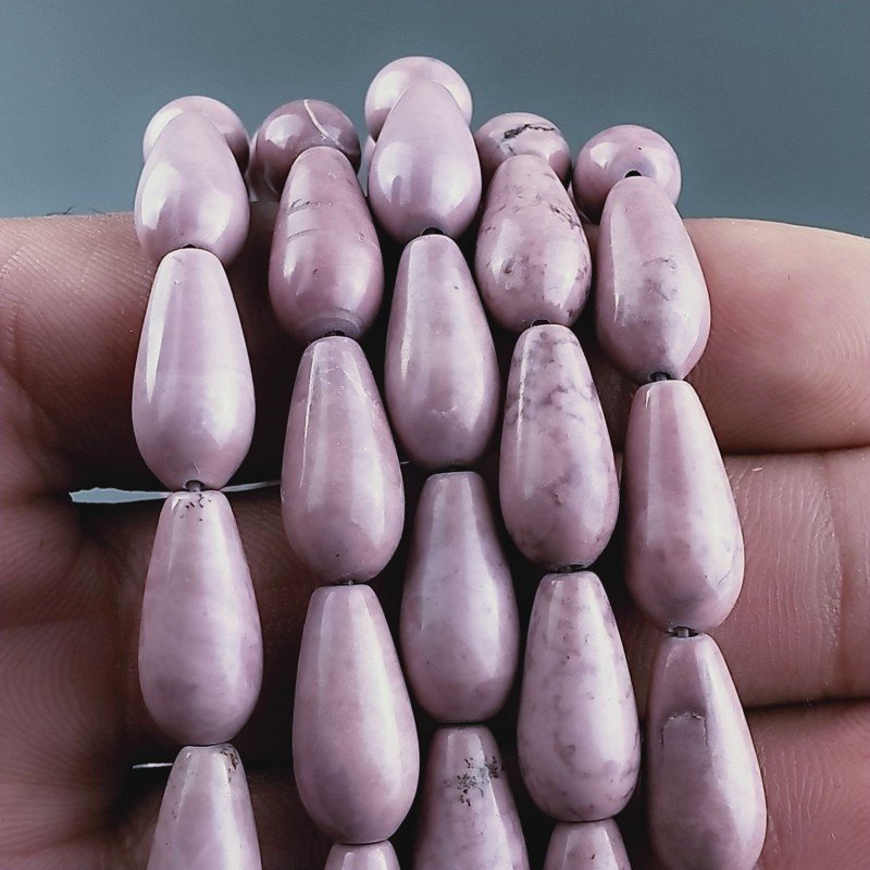 Sugilite Rinforzato Perline Forma Tondo Goccia Liscio Foro Passante 08X30mm