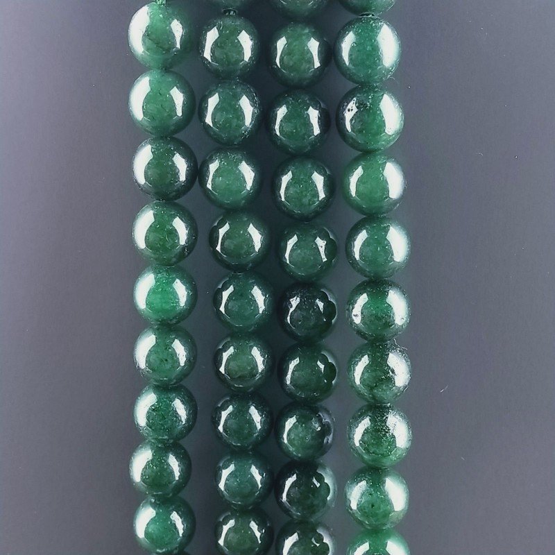 Giada Coreana Verde Perline Forma Tondo Liscio 08mm