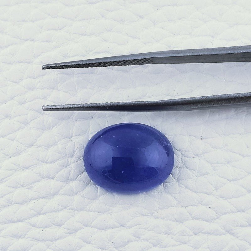 Tanzanite Naturale Forma Ovale Piatto Cabochon Liscio Fatto a Mano 16X12X6mm 12,40 Carati 1pz