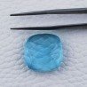 Topazio Azzurro Blu Svizzero Idrotermale Forma Cuscino Piatto Cabochon Sfaccettata Fatto a Mano 19X19X9mm 24,50 Carati 1pz