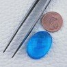 Topazio Azzurro Idrotermale Forma Ovale Piatto Cabochon Sfaccettata Fatto a Mano 22X16X8mm 20,20 Carati 1pz