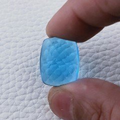 Topazio Azzurro Idrotermale Forma Cuscino Piatto Cabochon Sfaccettata Fatto a Mano 20X16X7mm 17,00 Carati 1pz