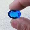 Topazio Azzurro Blu Svizzero Idrotermale Taglio Cupola Ovale Sfaccettata a Mano Gemma Sciolta 17X12X7mm 10,40 Carati 1pz
