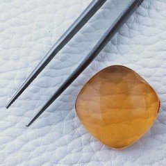 Topazio Citrino Idrotermale Forma Cuscino Piatto Cabochon Sfaccettata Fatto a Mano 19X19X8mm 27,00 Carati 1pz