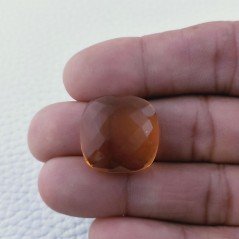 Topazio Citrino Idrotermale Forma Cuscino Piatto Cabochon Sfaccettata Fatto a Mano 19X19X8mm 27,00 Carati 1pz