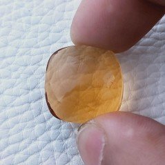 Topazio Citrino Idrotermale Forma Cuscino Piatto Cabochon Sfaccettata Fatto a Mano 19X19X8mm 27,00 Carati 1pz