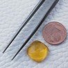Topazio Citrino Idrotermale Forma Cuscino Piatto Cabochon Sfaccettata Fatto a Mano 13X13X6mm 7,60 Carati 1pz