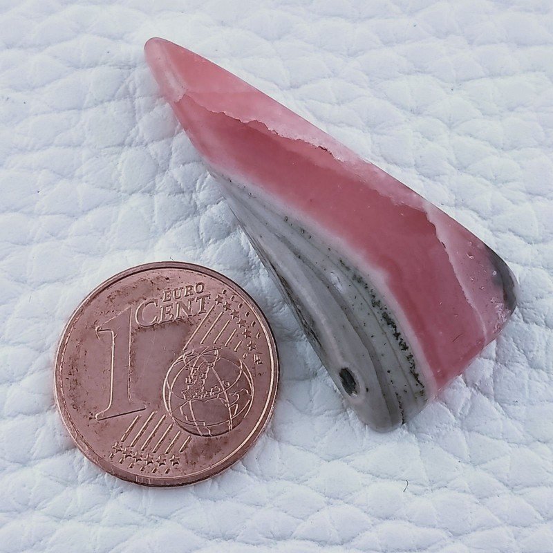 Rodocrosite Naturale Forma Triangolare Piatto Cabochon Liscio Fatto a Mano 25x12mm 5,80gm 1pz