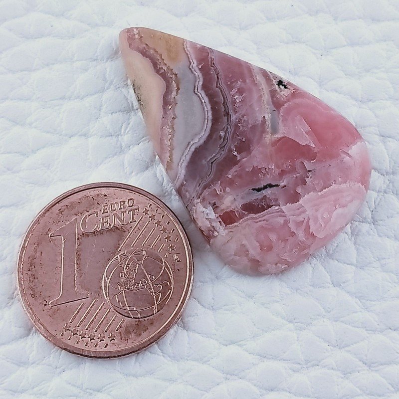 Rodocrosite Naturale Forma Goccia Piatto Cabochon Liscio Fatto a Mano28X17mm 4.95gm 1pz