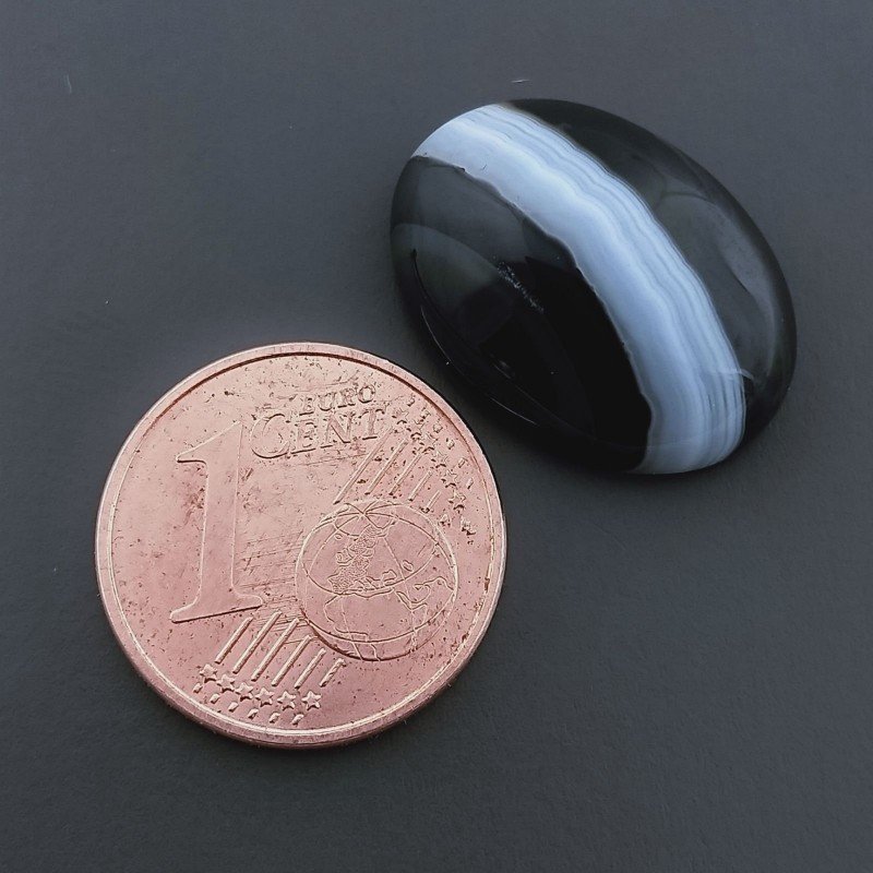 Onice Nera Naturale Striata Forma Ovale Piatto Cabochon Liscio Fatto a Mano 13X18X6mm 10,50 Carati 1pz Onice Nera Naturale Striata Forma Ovale Piatto Cabochon Liscio Fatto a Mano 13X18X6mm 10,50 Carati 1pz