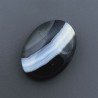 Onice Nera Naturale Striata Forma Ovale Piatto Cabochon Liscio Fatto a Mano 13X18X6mm 10,50 Carati 1pz