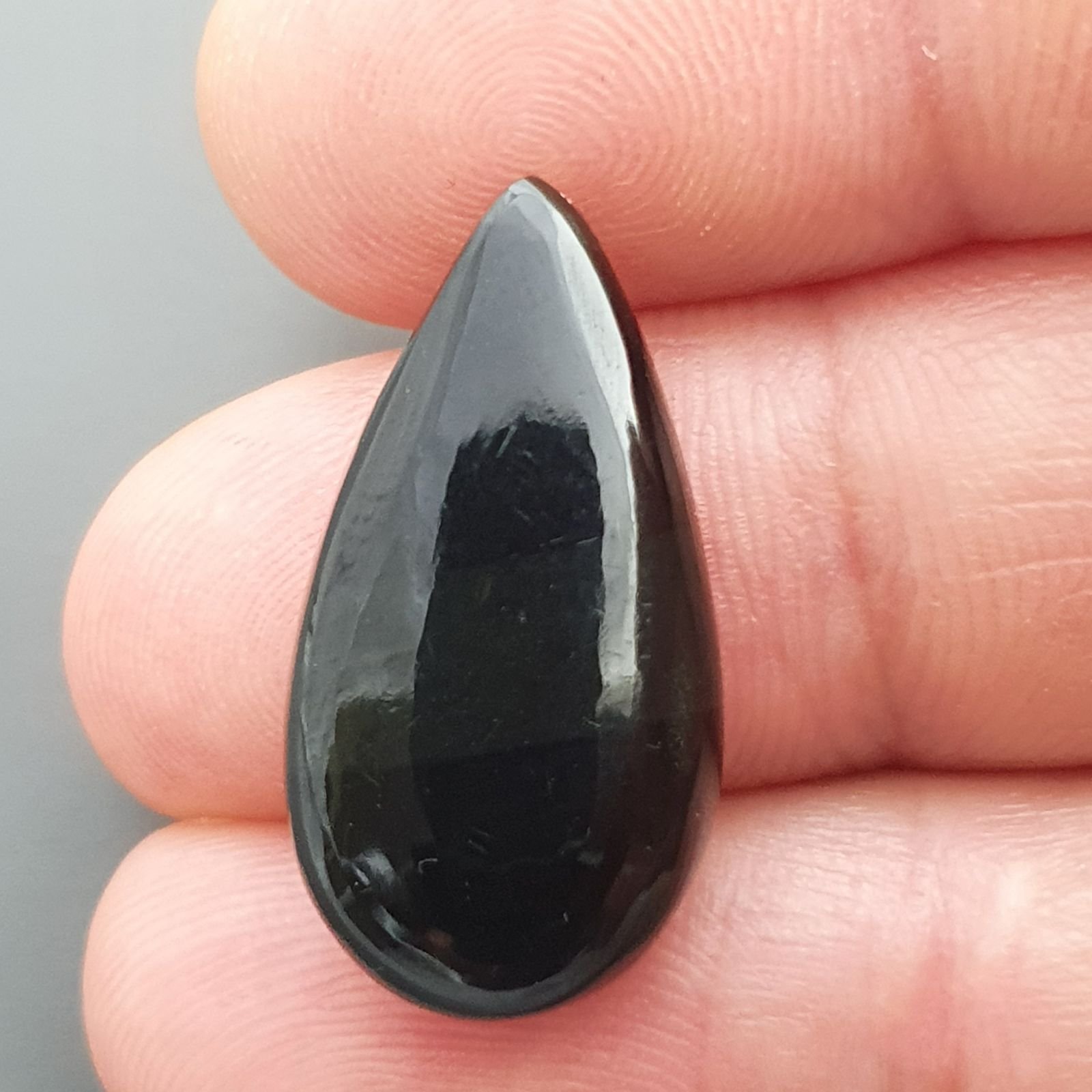 Ossidiana Arcobaleno Sheen Forma Goccia Piatto Cabochon Liscio Fatto a Mano 26X14X5mm 2,73gm 1pz