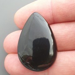 Cabochon di Ossidiana Arcobaleno Sheen Goccia, Piatto e Liscio, 35x23x6 mm, 6,55 g, Fatto a Mano