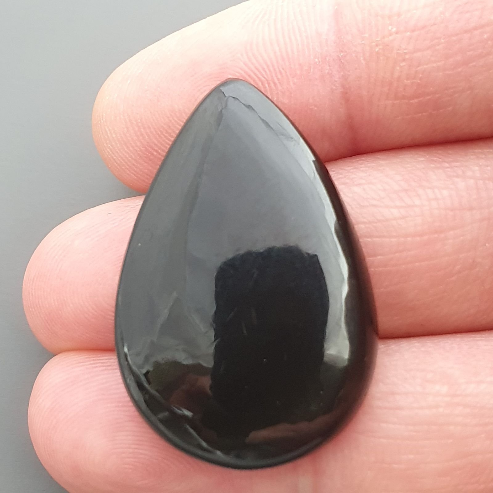Ossidiana Arcobaleno Sheen Forma Goccia Piatto Cabochon Liscio Fatto a Mano 35X23X6mm 6,55gm 1pz