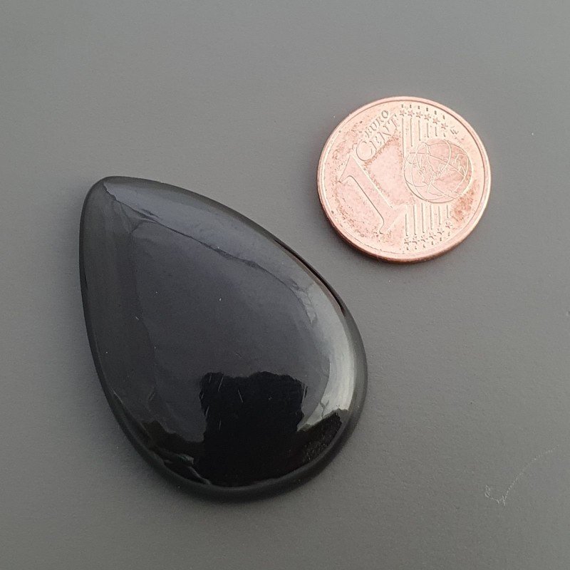 Ossidiana Arcobaleno Sheen Forma Goccia Piatto Cabochon Liscio Fatto a Mano 35X23X6mm 6,55gm 1pz