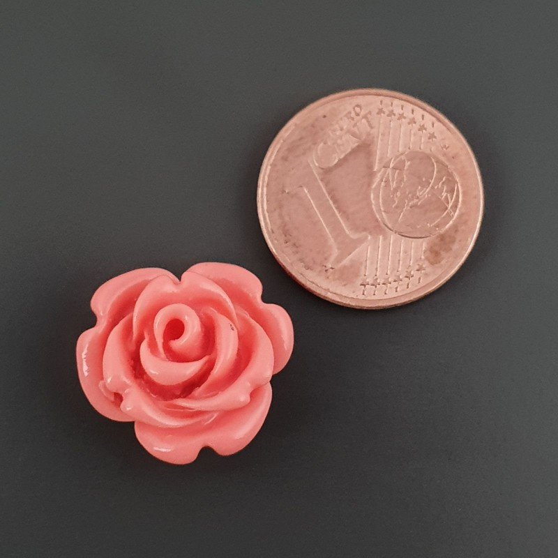 Resina Forma Rosa 14mm-Corallo Rosa Pastello 1pz