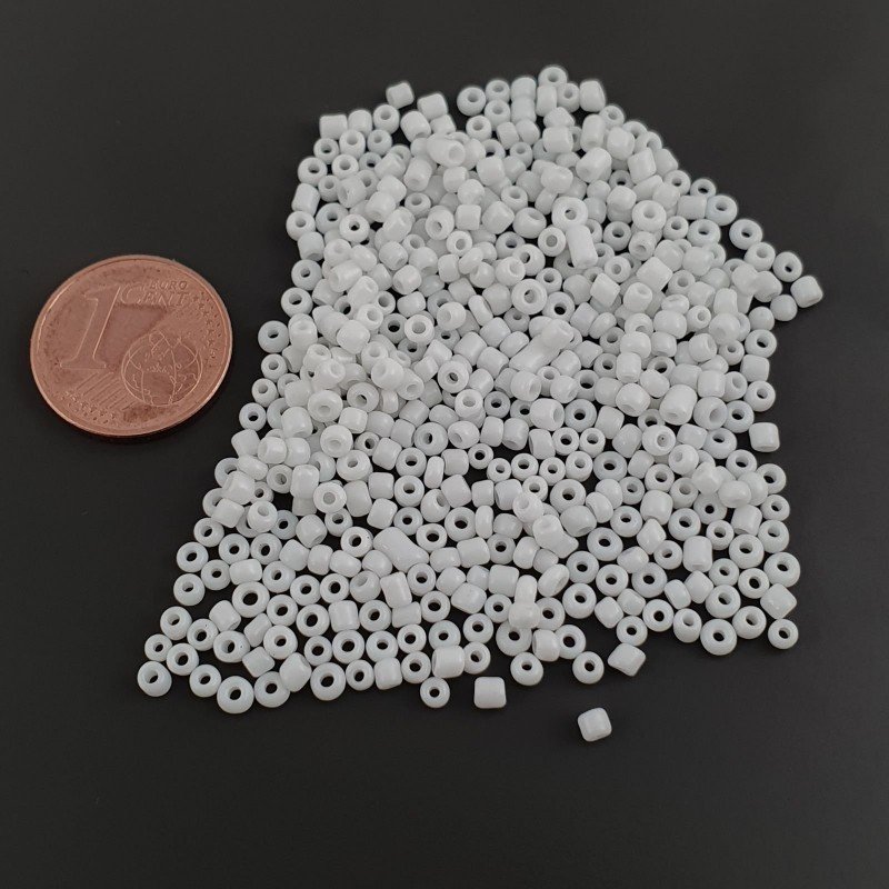 Conteria di Vetro 02x1,5mm Bianco 20gm