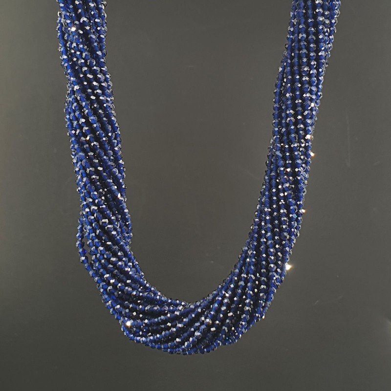 Zirconi Blu Zaffiro Forma Tondo Taglia Diamante, Micro Sfaccettato Machine Cut 2,10mm