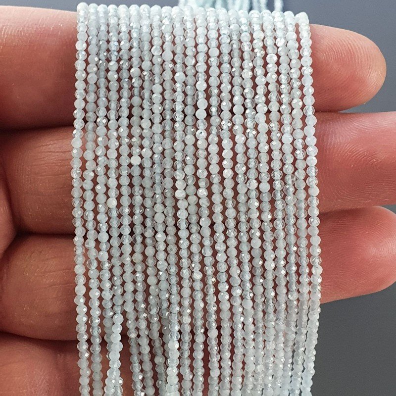 Acquamarina Naturale Forma Tondo Taglia Diamante, Micro Sfaccettato Machine Cut 02mm