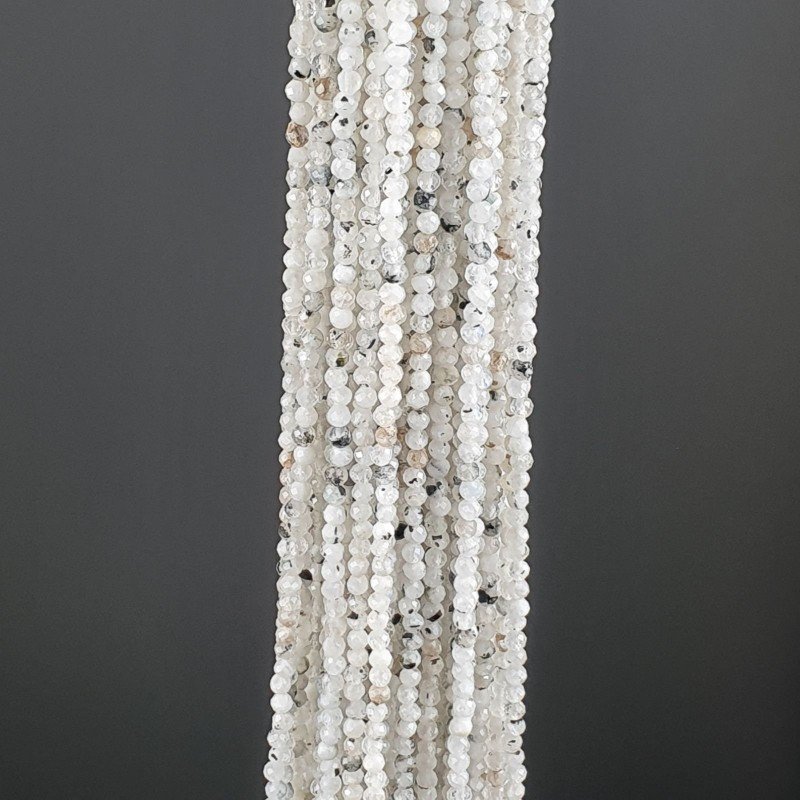 Labradorite Bianco Naturale Forma Tondo Taglia Diamante, Micro Sfaccettato Machine Cut 2,60mm
