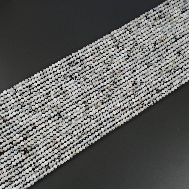 Labradorite Bianco Naturale Forma Tondo Taglia Diamante, Micro Sfaccettato Machine Cut 2,60mm