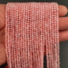Quarzo Rosa Naturale Forma Tondo Taglia Diamante, Micro Sfaccettato Machine Cut  03mm