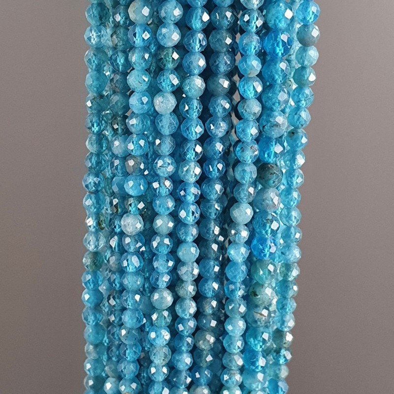 Apatite Naturale Forma Tondo Taglia Diamante, Micro Sfaccettato Machine Cut 2,20mm