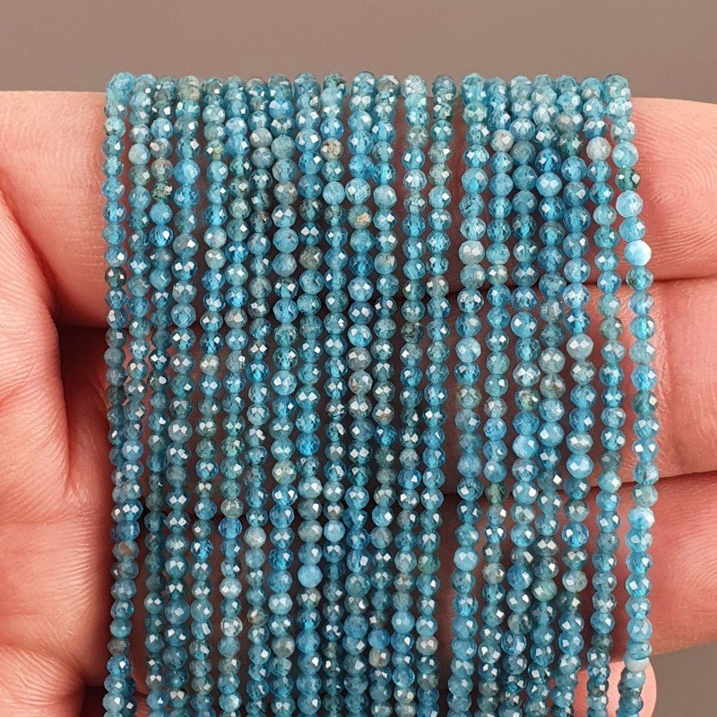 Apatite Naturale Forma Tondo Taglia Diamante, Micro Sfaccettato Machine Cut 2,20mm