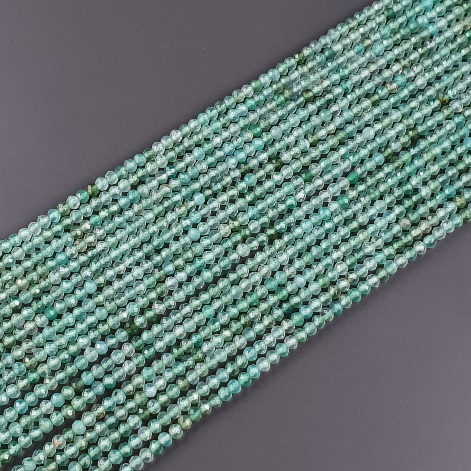 Avventurina Verde Naturale Forma Tondo Taglia Diamante, Micro Sfaccettato Machine Cut 03mm