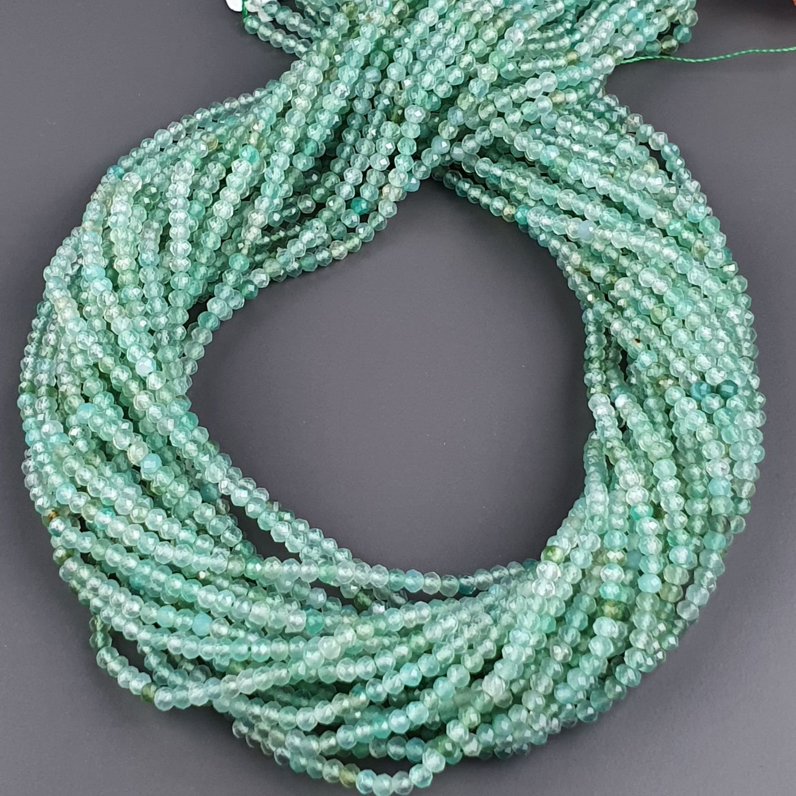 Avventurina Verde Naturale Forma Tondo Taglia Diamante, Micro Sfaccettato Machine Cut 03mm
