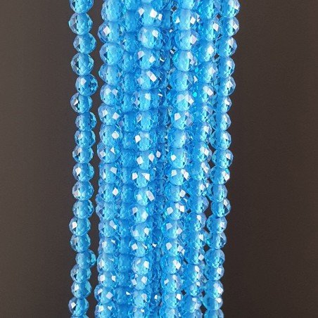 Zircone Celeste Forma Tondo Taglia Diamante, Micro Sfaccettato Machine Cut 2,90 mm