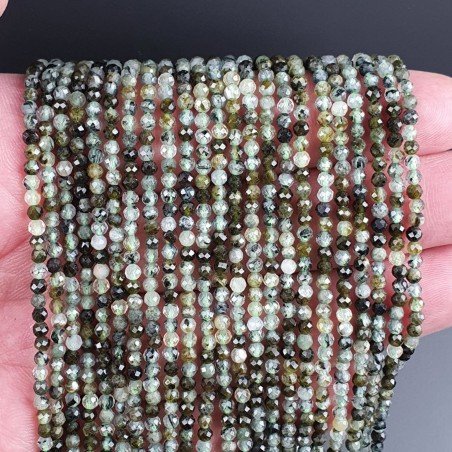 Prenite Rutilato Naturale Forma Tondo Taglia Diamante, Micro Sfaccettato Machine Cut 2,90mm