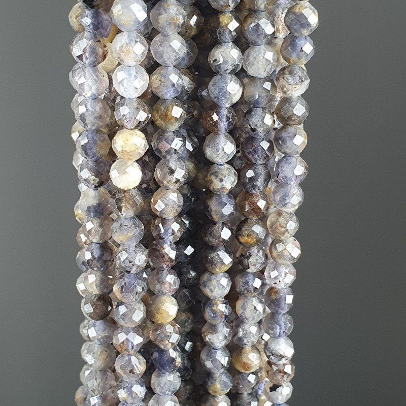 Iolite Naturale Forma Tondo Taglia Diamante, Micro Sfaccettato Machine Cut 3,90mm