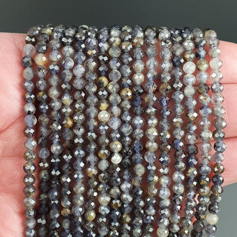 Iolite Naturale Forma Tondo Taglia Diamante, Micro Sfaccettato Machine Cut 3,90mm