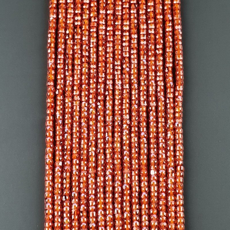 Zircone Corniola in Perline Forma Rondelle Sfaccettato a Mano Foro Passante 03mm