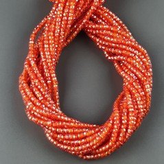 Zircone Corniola in Perline Forma Rondelle Sfaccettato a Mano Foro Passante 03mm