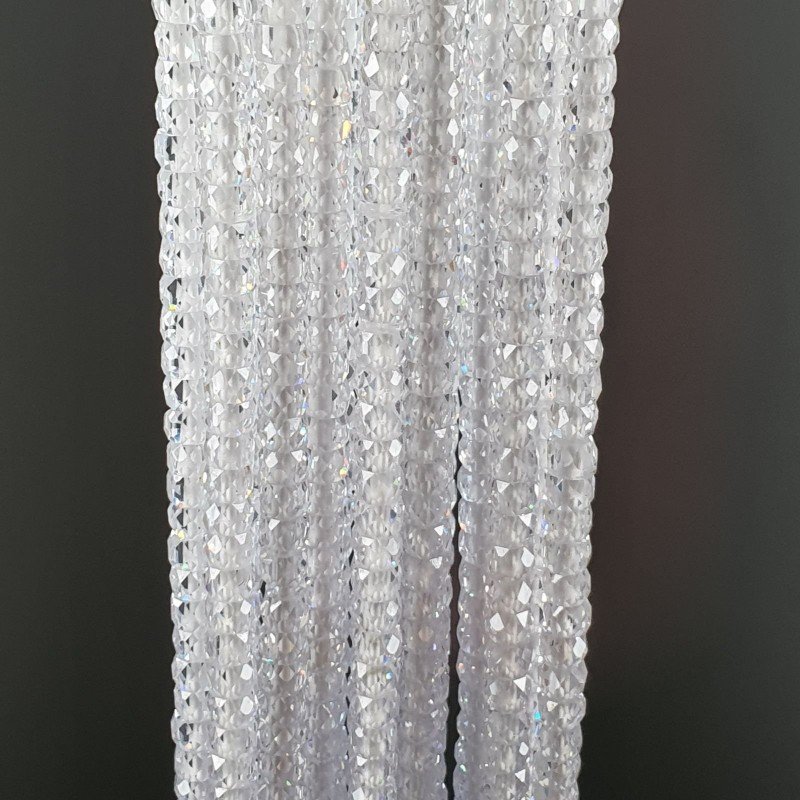 Zircone Bianco in Perline Forma Rondelle Sfaccettato a Mano Foro Passante 03mm