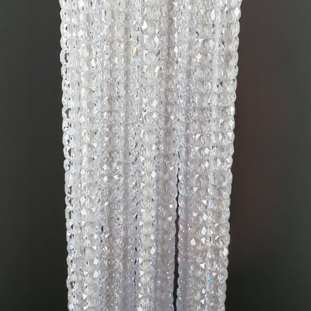 Zircone Bianco in Perline Forma Rondelle Sfaccettato a Mano Foro Passante 03mm