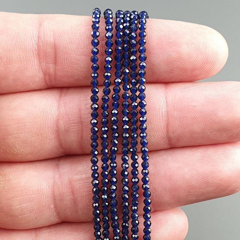 Zirconi Blu Zaffiro Forma Tondo Taglia Diamante, Micro Sfaccettato Machine Cut 2,10mm