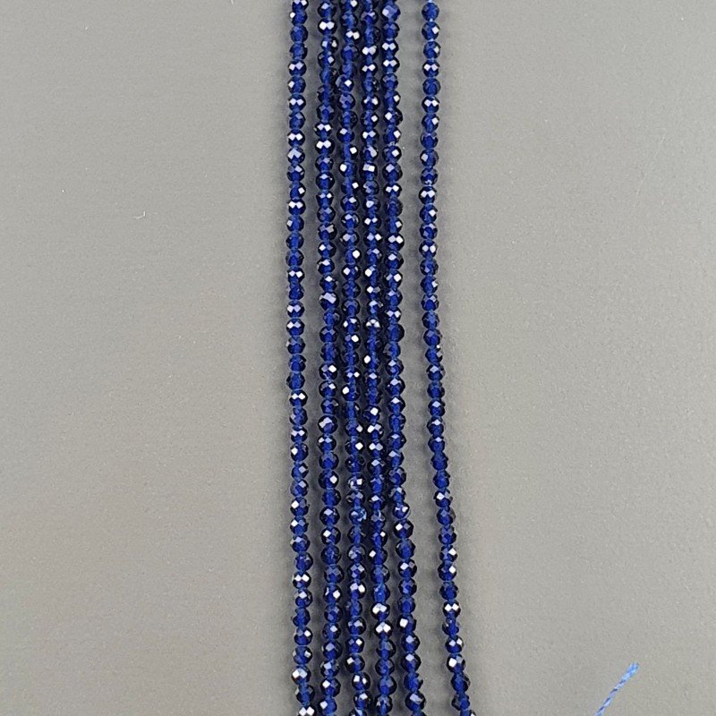 Zirconi Blu Zaffiro Forma Tondo Taglia Diamante, Micro Sfaccettato Machine Cut 2,10mm