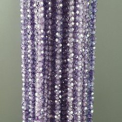 Zircone Viola in Perline Forma Rondelle Sfaccettato a Mano Foro Passante 03mm