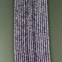 Zircone Viola in Perline Forma Rondelle Sfaccettato a Mano Foro Passante 03mm