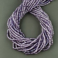 Zircone Viola in Perline Forma Rondelle Sfaccettato a Mano Foro Passante 03mm