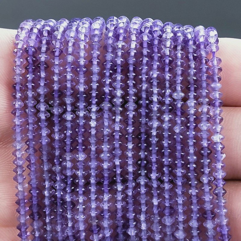 Ametista Africana Naturale Forma Dischio Taglia Diamante, Micro Sfaccettato Machine Cut 03mm