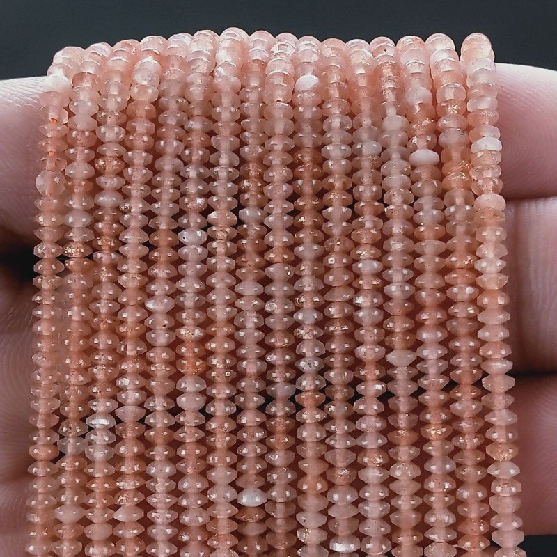 Pietra Di Sole Naturale Forma Dischio Taglia Diamante, Micro Sfaccettato Machine Cut 3,50mm
