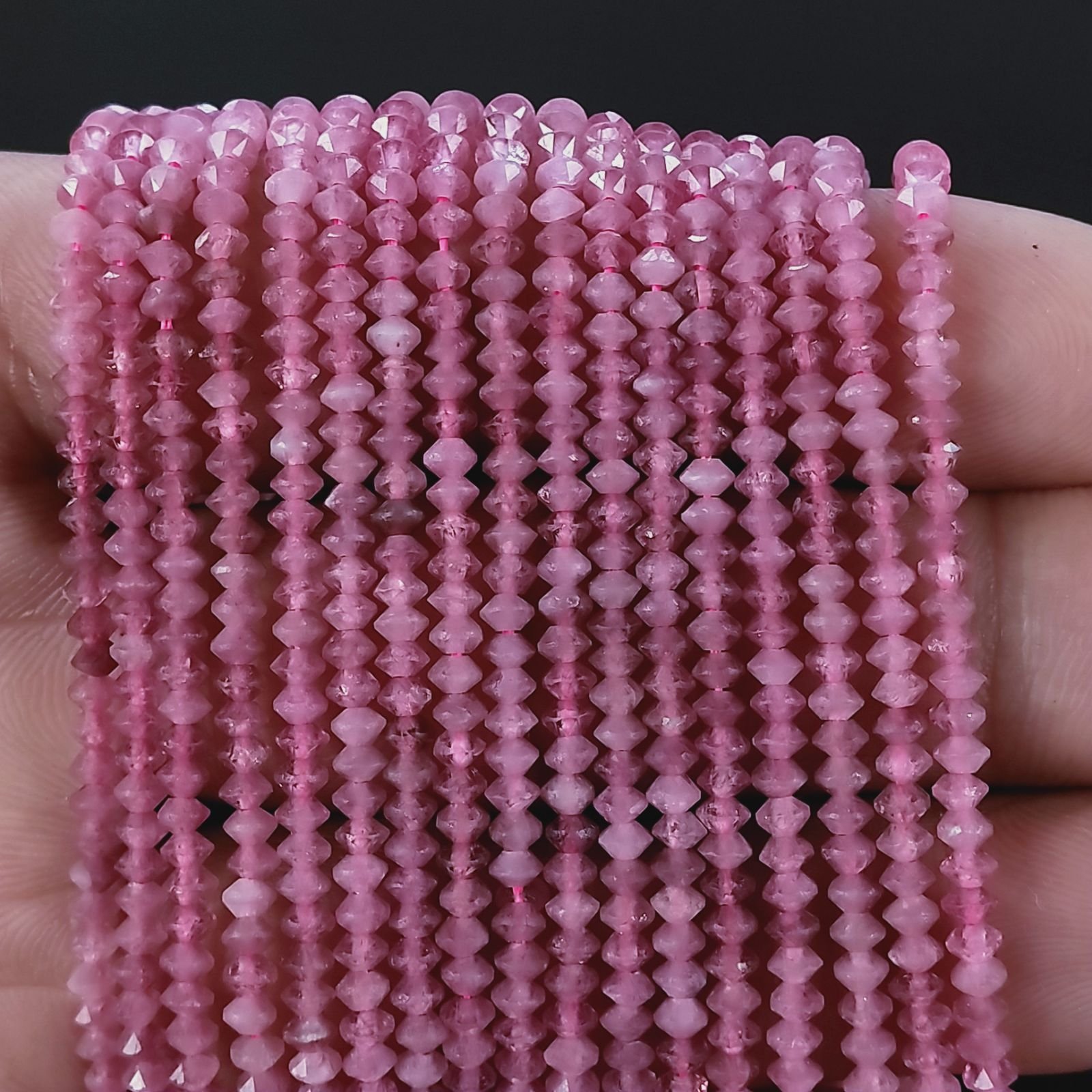 Radici Rubino Naturale Forma Dischio Taglia Diamante, Micro Sfaccettato Machine Cut 3,50mm