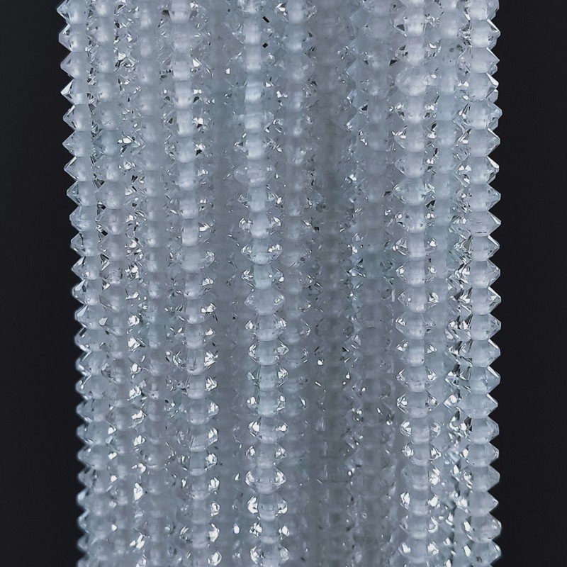 Cristallo Di Rocca Naturale Forma Dischio Taglia Diamante, Micro Sfaccettato Machine Cut 3,50mm