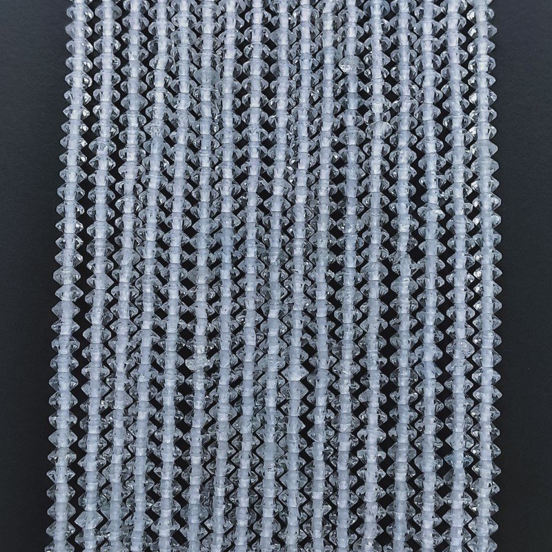 Cristallo Di Rocca Naturale Forma Dischio Taglia Diamante, Micro Sfaccettato Machine Cut 3,50mm