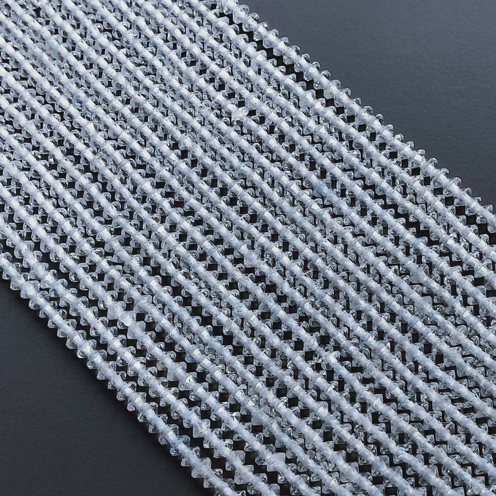 Cristallo Di Rocca Naturale Forma Dischio Taglia Diamante, Micro Sfaccettato Machine Cut 3,50mm