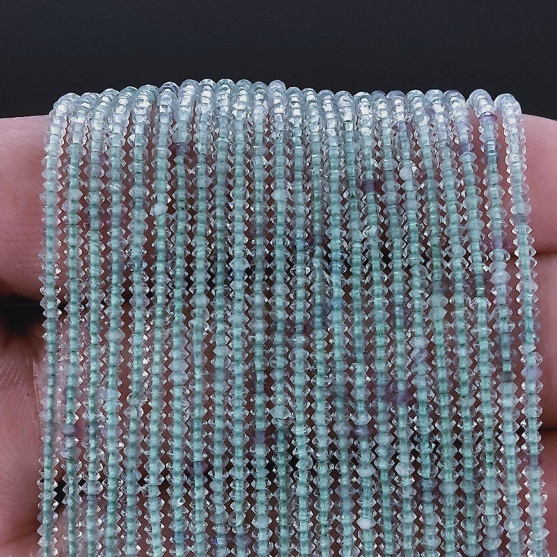 Fluorite Verde-Viola Naturale Forma Dischio Taglia Diamante, Micro Sfaccettato Machine Cut 02mm
